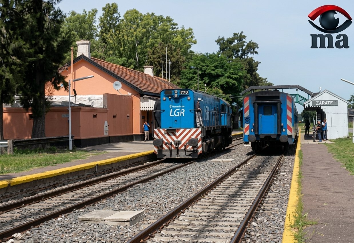Formacion ferroviaria en la Estacion " Zárate " del Ramal Mitre
