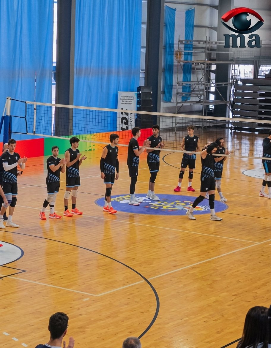 Selección mayor de Voley, saluda al público al terminar el entenamiento abierto.