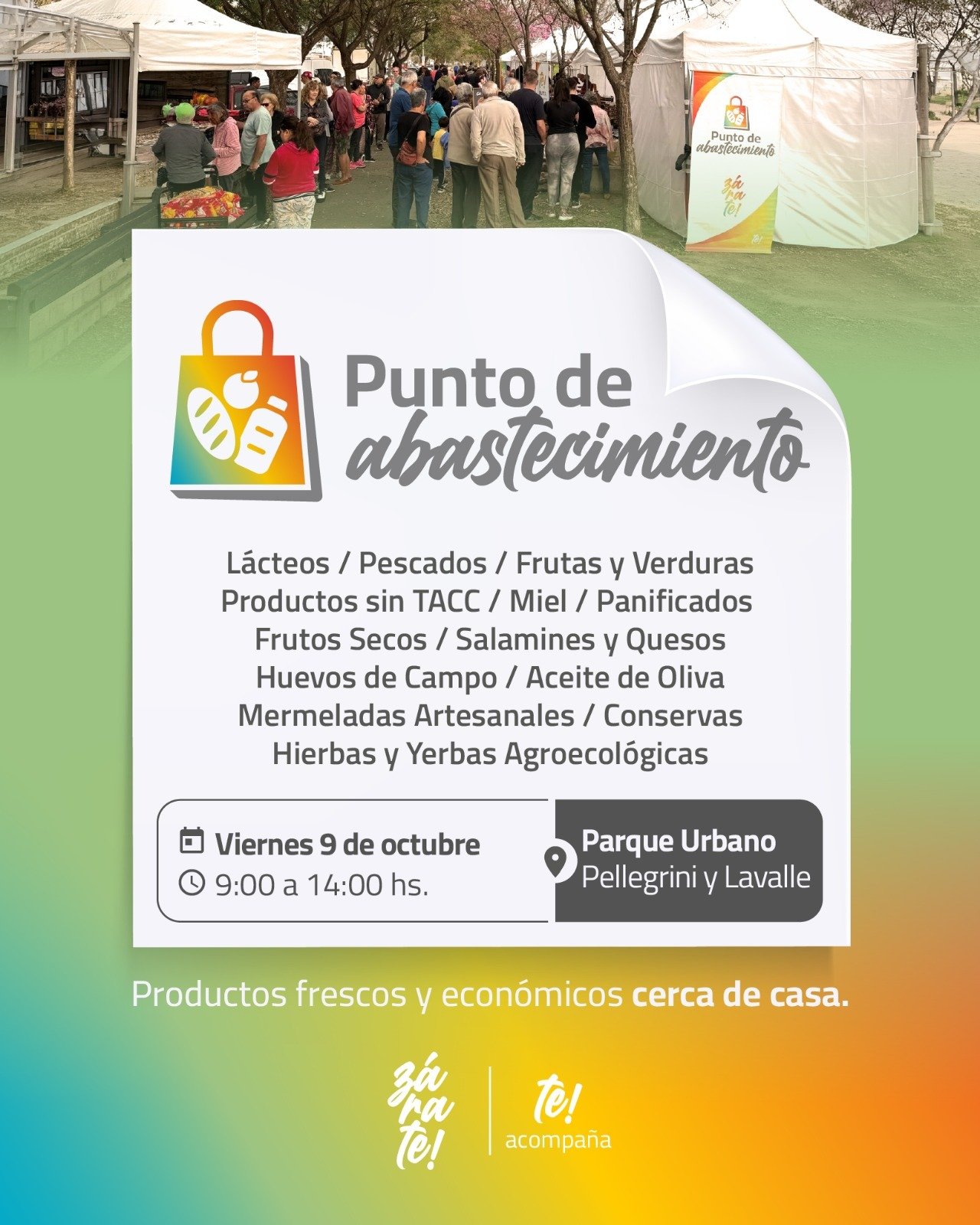 Punto de Abastecimiento en el Parque Urbano de Zárate: viernes 9 de octubre, de 9 a 14.
